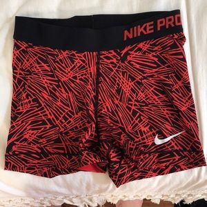 Nike Pro patterned spandex shorts
